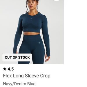 Brand new Gymshark flex long sleeve crop top in navy